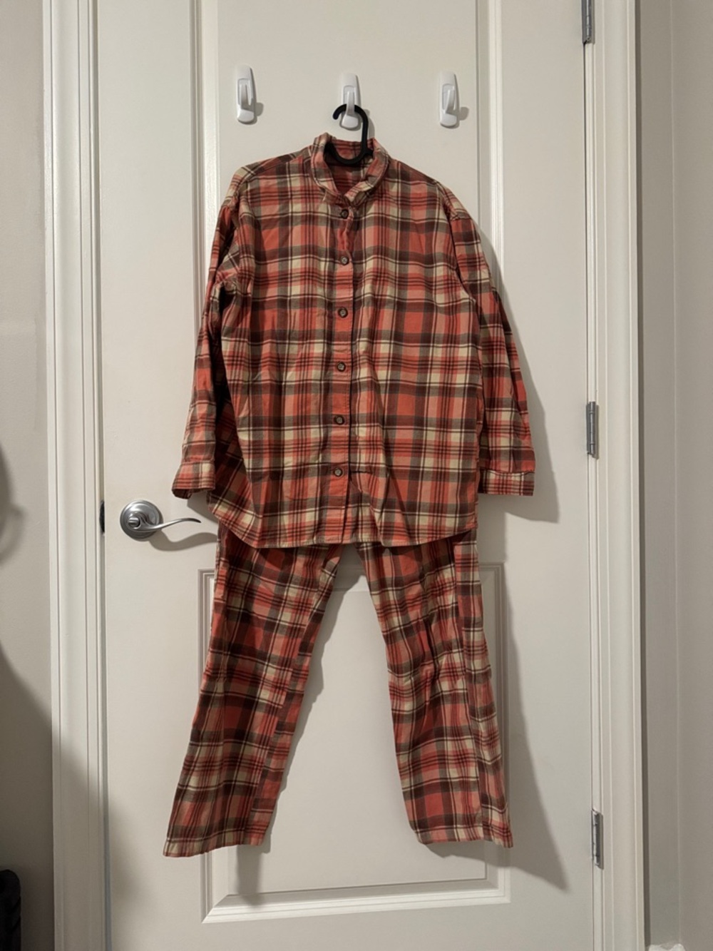 Red Plaid Flannel Pajama Set - Cozy Button-Up Top & Pants